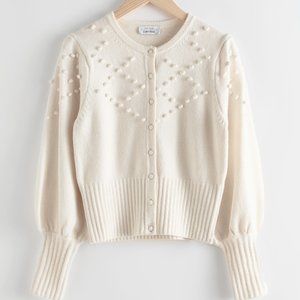 & Other Stories Bobble Pattern Wool Blend Cardigan